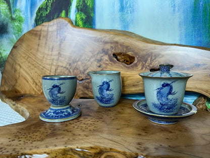 Jing De Zhen Antique Clay Dharma Gaiwan Opening Pottery Tea Cup Set Teaware Bowl For Tea Ceremony Coffee Mugs River Teacup Zen