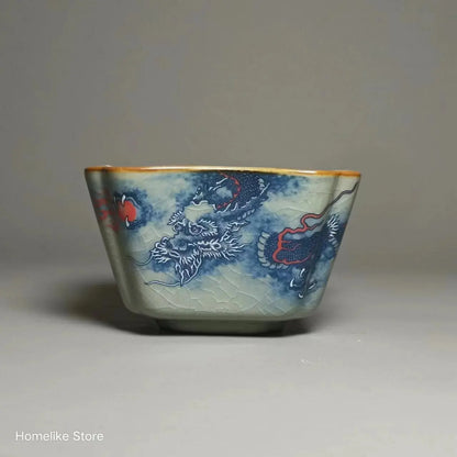 Jing De Zhen Antique Clay Dragon Cups Opening Pottery Tea Cup Set Teaware Bowl For Tea Ceremony Coffee Mugs River Teacup Zen