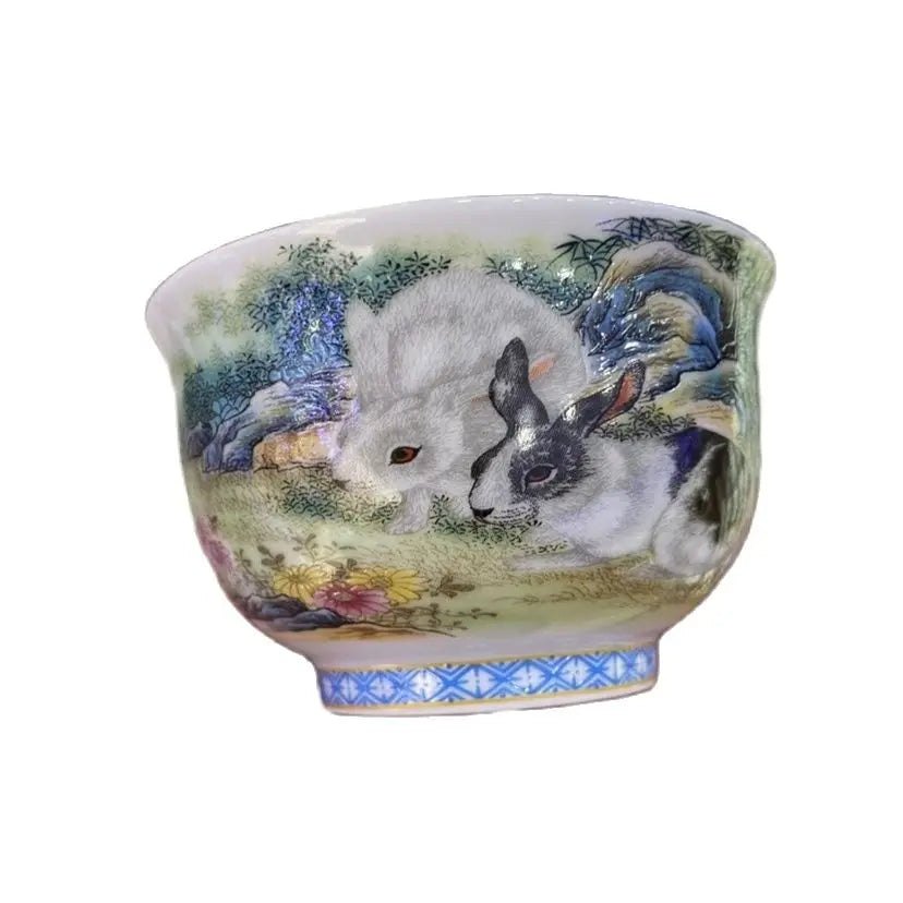 Jing De Zhen Antique Clay Rabbit Puer Cups Tea Cup Set Teaware Bowl For Tea Ceremony Coffee Mugs River Teacup