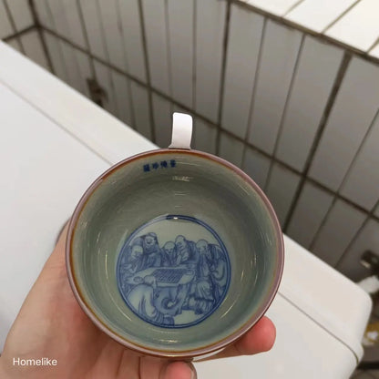 Jing De Zhen Antique ClayOpening Pottery Tea Cup Set Teaware Bowl For Tea Ceremony Coffee Mugs River Teacup Zen