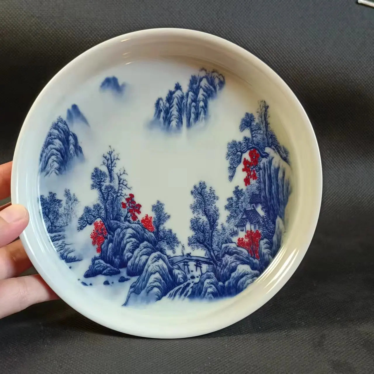 Jing De Zhen Antique Landsacape Clay Gaiwan Tea Cup Set Teaware Bowl For Tea Ceremony Coffee Mugs River Teacup Zen