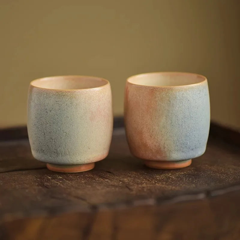 JingDe Zhen Antique Clay Rough Pottery Hand-painted Tang Dynasty Fat Beauty Tea Cup kung fu Tea Set Master tasting Teacup