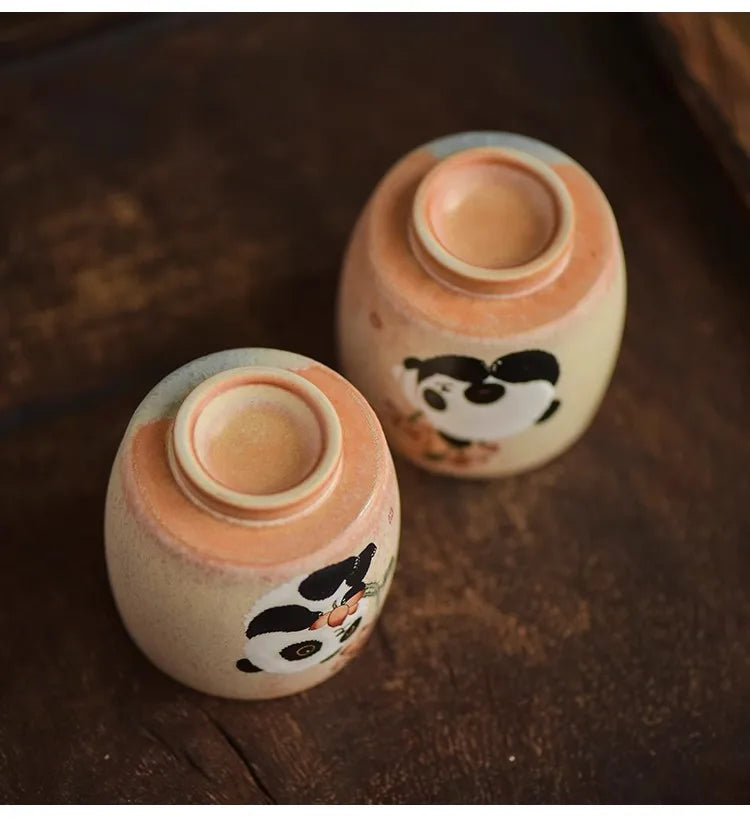 JingDe Zhen Antique Clay Rough Pottery Hand-painted Tang Dynasty Fat Beauty Tea Cup kung fu Tea Set Master tasting Teacup