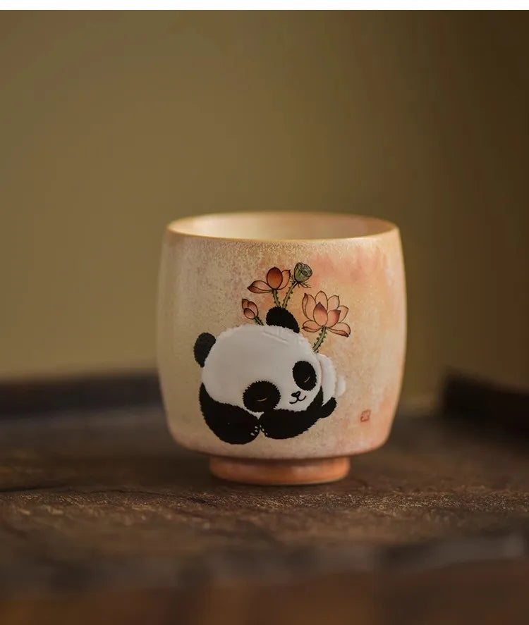 JingDe Zhen Antique Clay Rough Pottery Hand-painted Tang Dynasty Fat Beauty Tea Cup kung fu Tea Set Master tasting Teacup