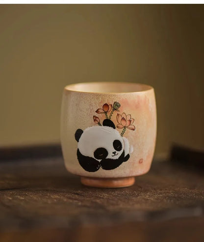 JingDe Zhen Antique Clay Rough Pottery Hand-painted Tang Dynasty Fat Beauty Tea Cup kung fu Tea Set Master tasting Teacup