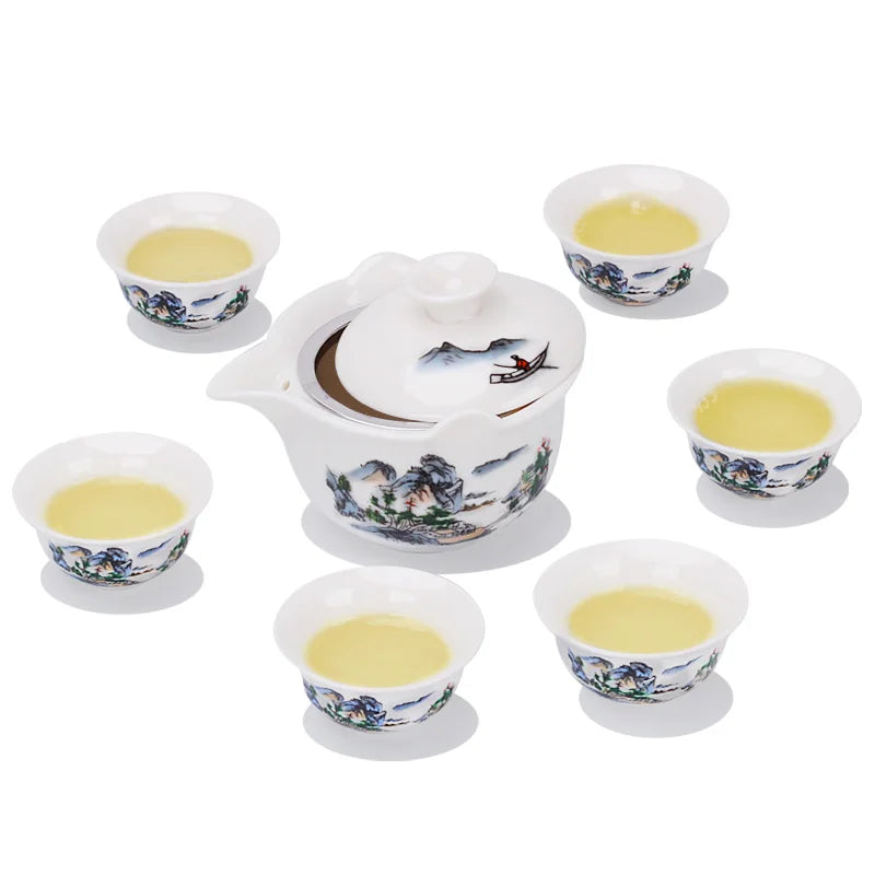 Jingdezhen-Anti-scald Large Ceramic Blue and White Porcelain Cover Bowl, Tea Cup, Chinese Tea Set, Jingdezhen Gaiwan, New