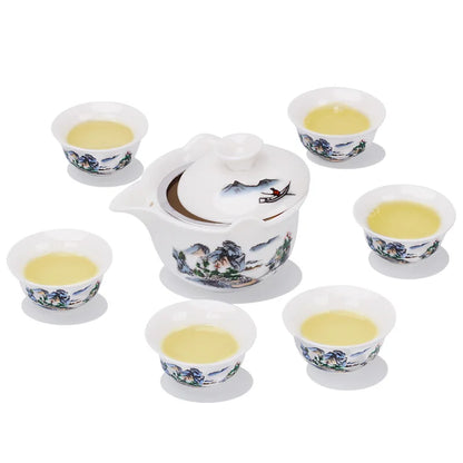 Jingdezhen-Anti-scald Large Ceramic Blue and White Porcelain Cover Bowl, Tea Cup, Chinese Tea Set, Jingdezhen Gaiwan, New