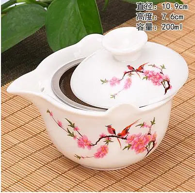 Jingdezhen-Anti-scald Large Ceramic Blue and White Porcelain Cover Bowl, Tea Cup, Chinese Tea Set, Jingdezhen Gaiwan, New