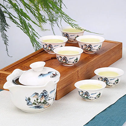 Jingdezhen-Anti-scald Large Ceramic Blue and White Porcelain Cover Bowl, Tea Cup, Chinese Tea Set, Jingdezhen Gaiwan, New