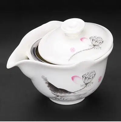 Jingdezhen-Anti-scald Large Ceramic Blue and White Porcelain Cover Bowl, Tea Cup, Chinese Tea Set, Jingdezhen Gaiwan, New