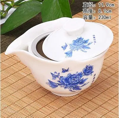 Jingdezhen-Anti-scald Large Ceramic Blue and White Porcelain Cover Bowl, Tea Cup, Chinese Tea Set, Jingdezhen Gaiwan, New