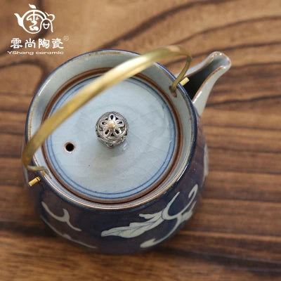 Jingdezhen Blue And White Ceramic Travel Tea Set Hand-painted Antique Kung Fu Green Black Teapot Tea Cup Set Gift Free Shipping