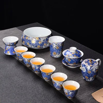 Jingdezhen Blue And White Porcelain Tea Sets Ceramic Teapot Home Simple Cover Bowl Teacups Kung Fu Black Tea Pu-erh Teaware Gift