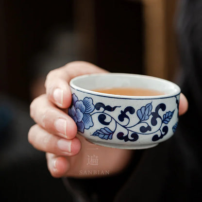 Jingdezhen Blue and White Porcelain Quick Cup One Pot Two Cups Household Porcelain Kung Fu Tea Set Portable Travel Office Teaw