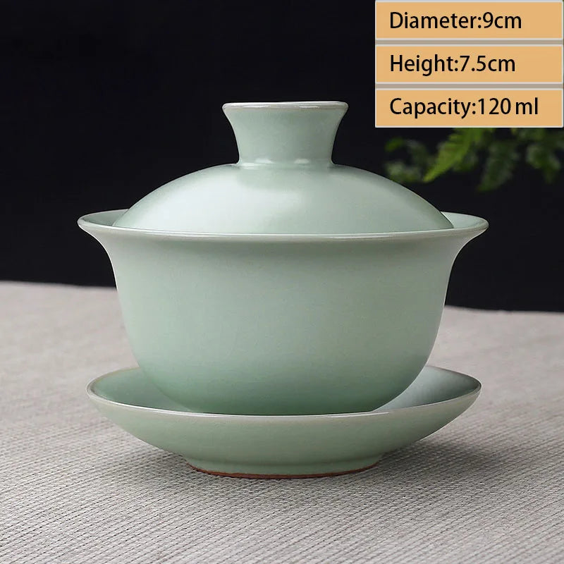 Jingdezhen Ceramic Gaiwan Teacup handmade Tea Tureen Boutique tea bowl Chinese Porcelain Teaware Accessories Drinkware