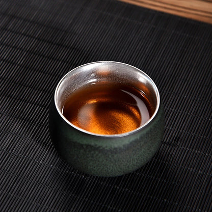 Jingdezhen Ceramic Silver Tea Cup Handmade Silver Master Cup Portable Personal Single Cup Customized Household Teacup Teaware