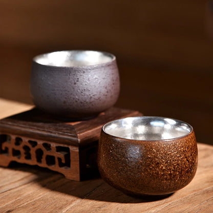 Jingdezhen Ceramic Silver Tea Cup Handmade Silver Master Cup Portable Personal Single Cup Customized Household Teacup Teaware