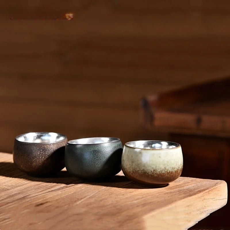 Jingdezhen Ceramic Silver Tea Cup Handmade Silver Master Cup Portable Personal Single Cup Customized Household Teacup Teaware