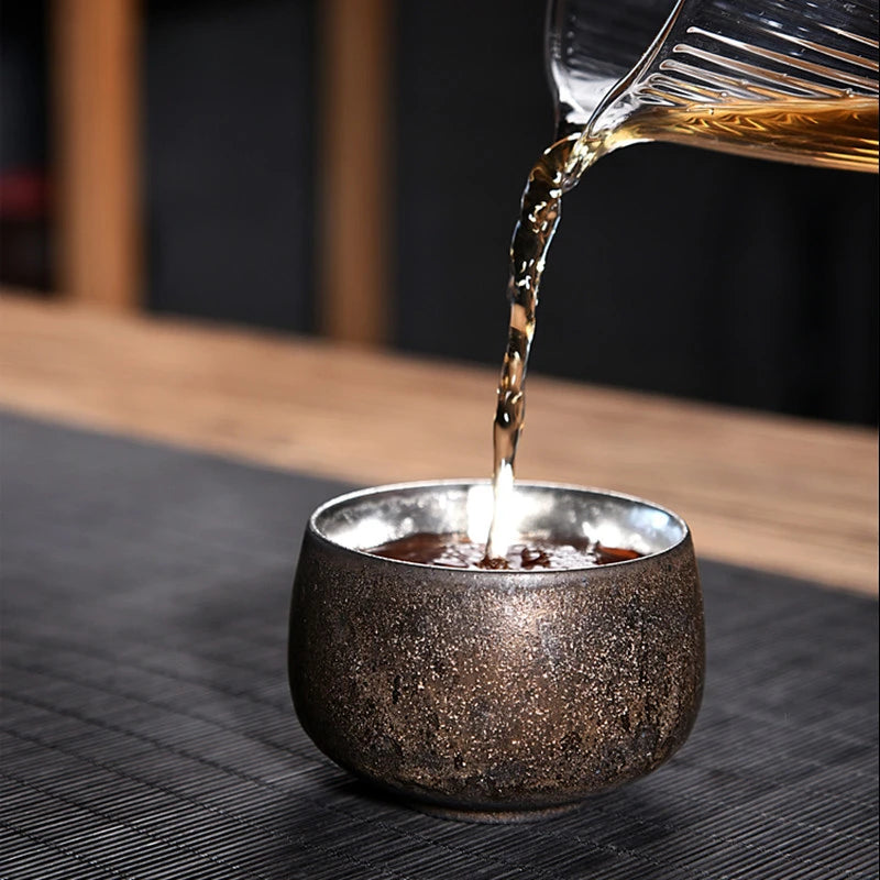 Jingdezhen Ceramic Silver Tea Cup Handmade Silver Master Cup Portable Personal Single Cup Customized Household Teacup Teaware