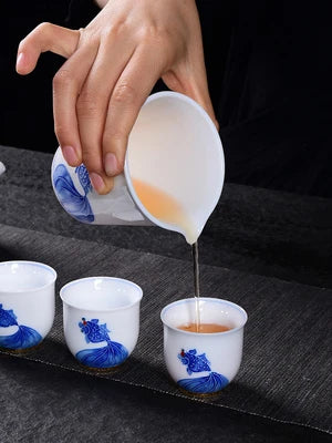 Jingdezhen Ceramic Tea Sets White Jade Porcelain Teapot High Grade Home Teacups Kung Fu Green Tea Oolong Pu-erh Teaware Gift Box