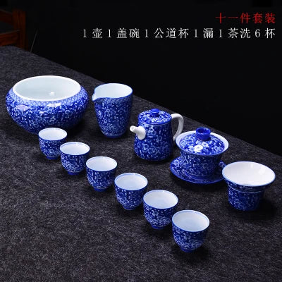 Jingdezhen Ceramic Tea Sets tea Blue And White Porcelain Set Home Teapot Cup Lid Bowl Kung Fu Black Tea Pu-erh Teaware Gift Box