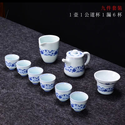 Jingdezhen Ceramic Tea Sets tea Blue And White Porcelain Set Home Teapot Cup Lid Bowl Kung Fu Black Tea Pu-erh Teaware Gift Box