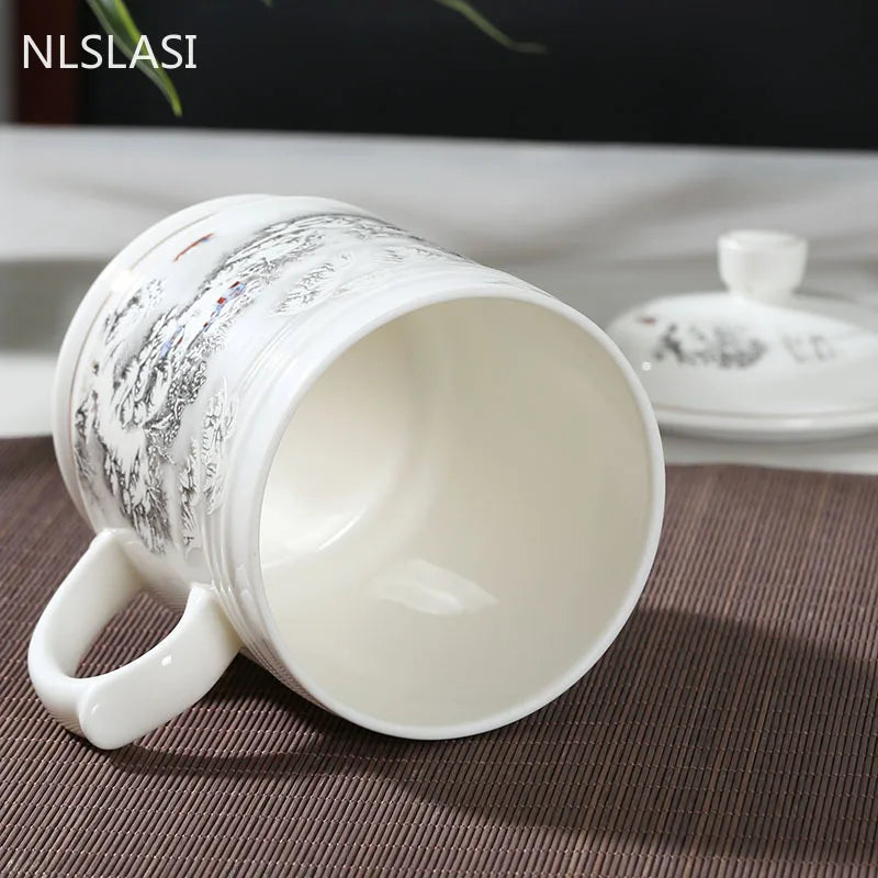 Jingdezhen Ceramic With cover Teacups Hand Painted Flower Pattern Master Teacup Boutiques Tea Ceremony Accessories Supplies