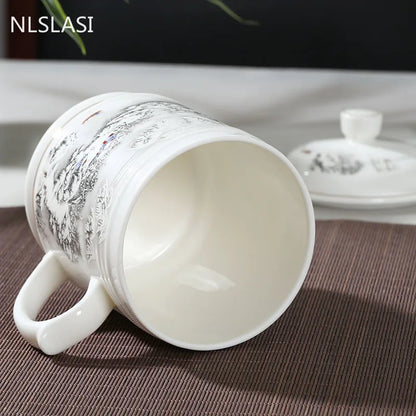 Jingdezhen Ceramic With cover Teacups Hand Painted Flower Pattern Master Teacup Boutiques Tea Ceremony Accessories Supplies