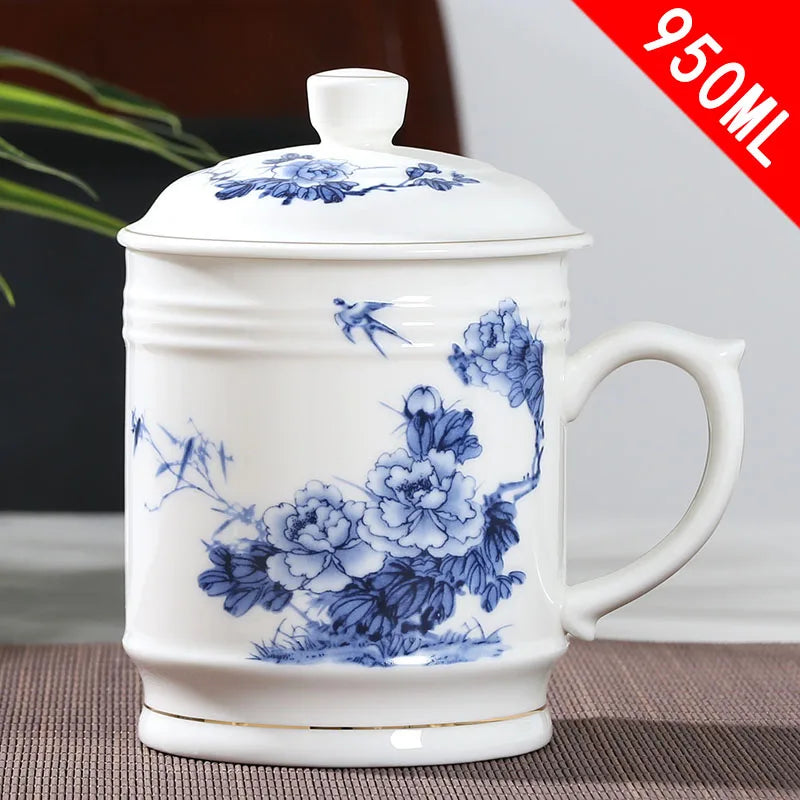 Jingdezhen Ceramic With cover Teacups Hand Painted Flower Pattern Master Teacup Boutiques Tea Ceremony Accessories Supplies