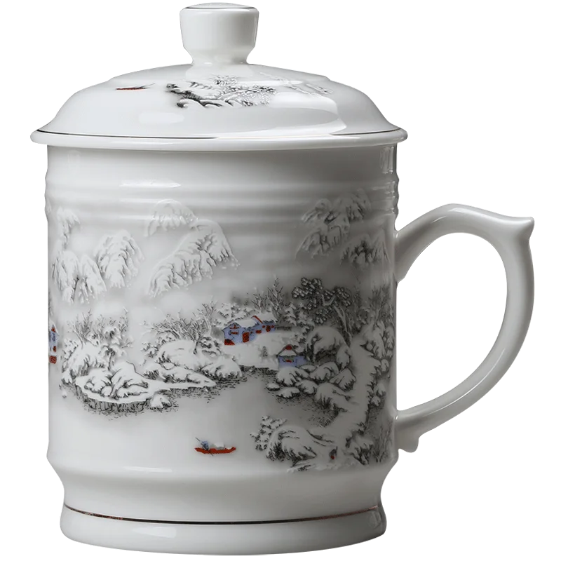 Jingdezhen Ceramic With cover Teacups Hand Painted Flower Pattern Master Teacup Boutiques Tea Ceremony Accessories Supplies
