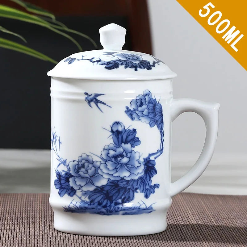 Jingdezhen Ceramic With cover Teacups Hand Painted Flower Pattern Master Teacup Boutiques Tea Ceremony Accessories Supplies