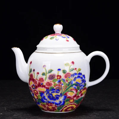 Jingdezhen Enamel Ceramic Teapot Kung Fu Jin Jun Mei Green Tea Set Porcelain Pastels Home Filter Small Teapot Teaware