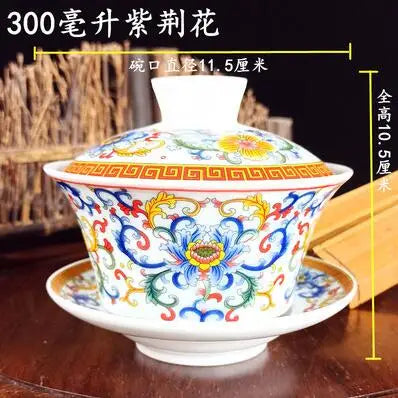Jingdezhen-Extra Large Blue and White Porcelain Gaiwan, Single Tea Bowl, Non-hot Teacup, High White Porcelain