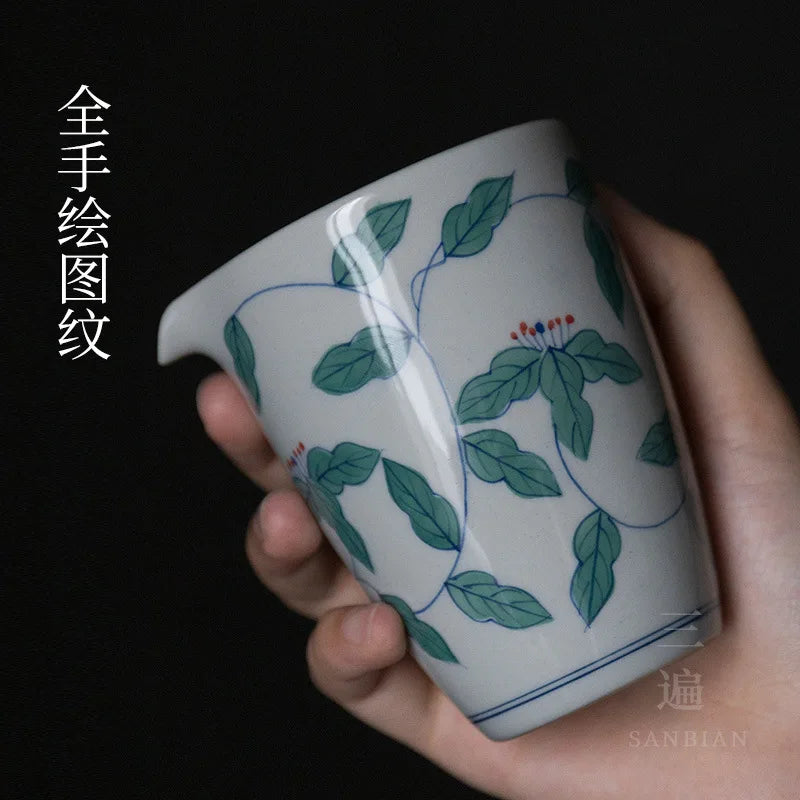 Jingdezhen Hand-Painted Retro Blue and White Pitcher Chinese Stoneware Tea Pitcher Ceramic Tea Set Tea Pot