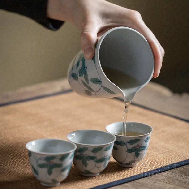 Jingdezhen Hand-Painted Retro Blue and White Pitcher Chinese Stoneware Tea Pitcher Ceramic Tea Set Tea Pot