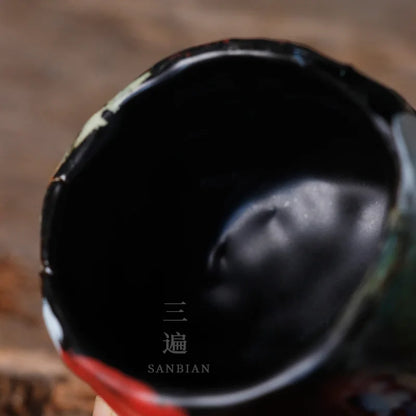 Jingdezhen Handmade Zhiyaki Flambe Tea Cup Porcelain Master Cup Tea Cup Private Single Cup Lettered Cup
