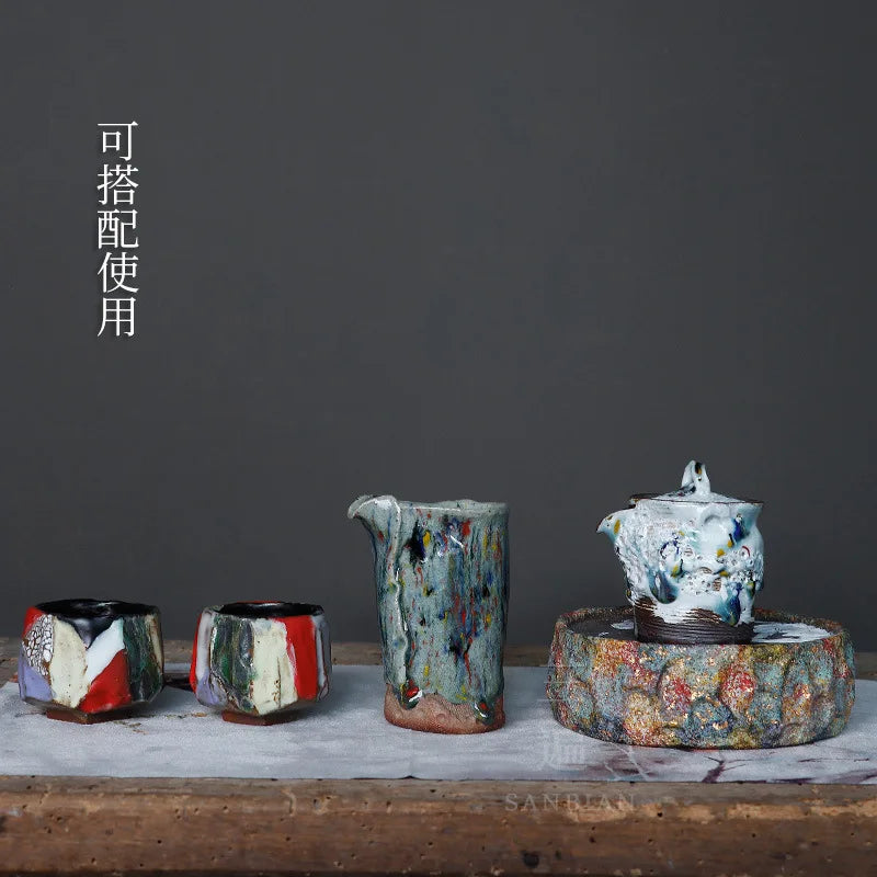 Jingdezhen Handmade Zhiyaki Flambe Tea Cup Porcelain Master Cup Tea Cup Private Single Cup Lettered Cup