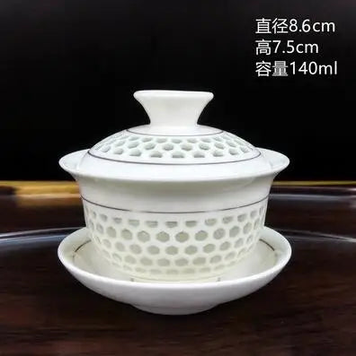 Jingdezhen-Large Tea Set, Blue and White Porcelain Tea Bowl, Celadon White Bone China, Sancai Cover Bowl, Tea Accessories