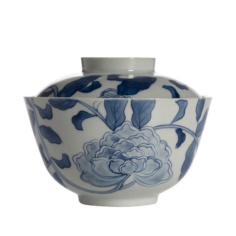 Jingdezhen National Style Hand-Painted Gaiwan Tea Ceremony Bowl Household Chinese Style Retro Kung Fu Tea Teaware Tea Making D