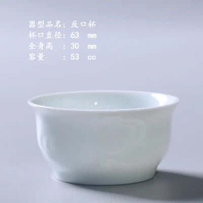 Jingdezhen-Shadow Carved Celadon Sancai Cover Bowl, Kungfu Tea Bowl, Single Gaiwan, Anti Scald Ceramic Tea Cup, Tea Set