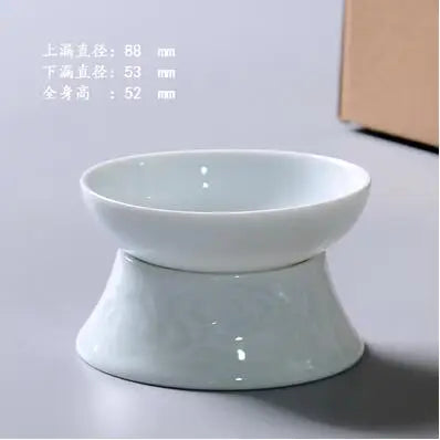 Jingdezhen-Shadow Carved Celadon Sancai Cover Bowl, Kungfu Tea Bowl, Single Gaiwan, Anti Scald Ceramic Tea Cup, Tea Set