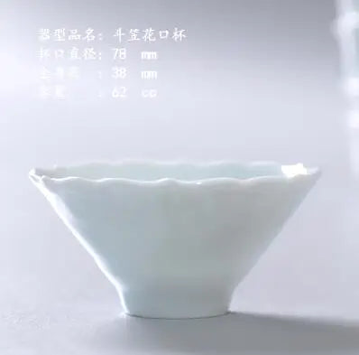 Jingdezhen-Shadow Carved Celadon Sancai Cover Bowl, Kungfu Tea Bowl, Single Gaiwan, Anti Scald Ceramic Tea Cup, Tea Set