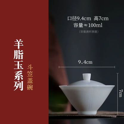 Jingdezhen Tea Tureen Pottery Gaiwan On-glazed High Grade Ceramic Tea Cup Elegant Gongfu Teaware Authentic Retro Teacups