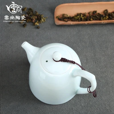 Jingdezhen White Porcelain Chaise Teapot Japanese Tea Ceremony Tea Home Office Kung Fu Da Hong Pao Black Teaware Free Shipping