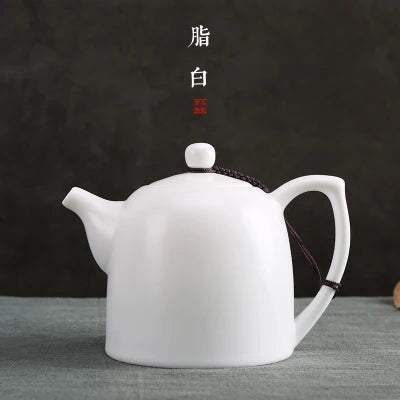 Jingdezhen White Porcelain Chaise Teapot Japanese Tea Ceremony Tea Home Office Kung Fu Da Hong Pao Black Teaware Free Shipping