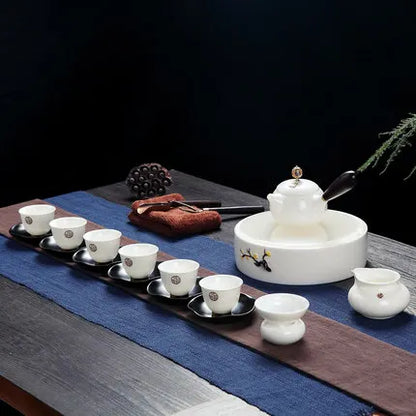 Jingdezhen White Porcelain Teaware Sets Exquisite Ceramic Teapot Kettles Tea Cup Chinese Kung Fu Tea Set Drinkware Free Shipping