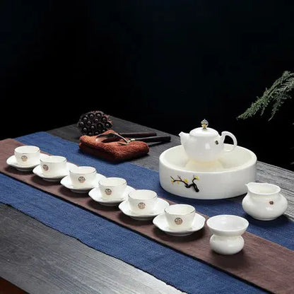 Jingdezhen White Porcelain Teaware Sets Exquisite Ceramic Teapot Kettles Tea Cup Chinese Kung Fu Tea Set Drinkware Free Shipping