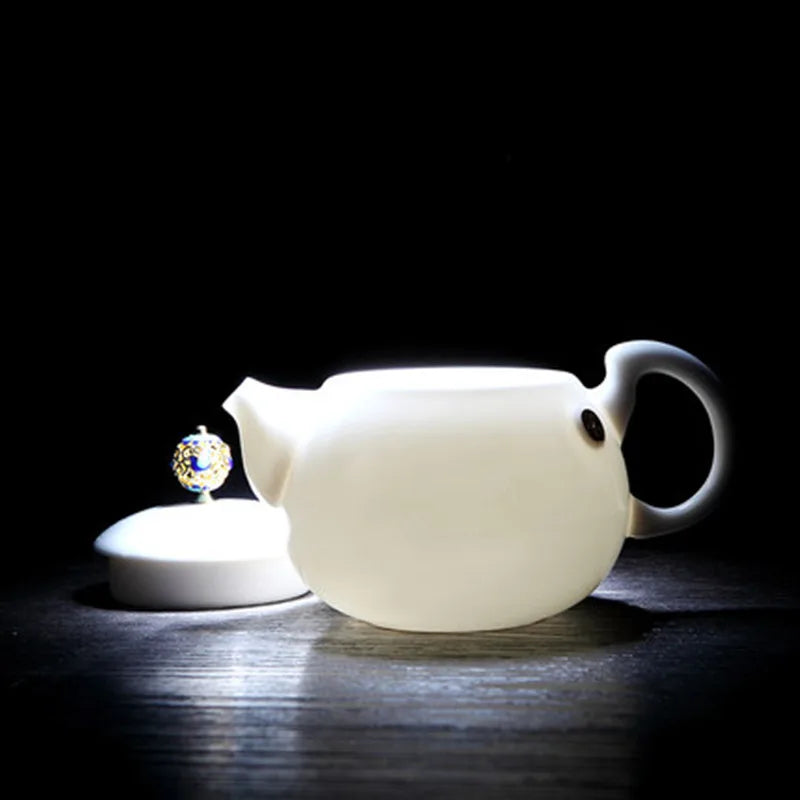 Jingdezhen White Porcelain Teaware Sets Exquisite Ceramic Teapot Kettles Tea Cup Chinese Kung Fu Tea Set Drinkware Free Shipping