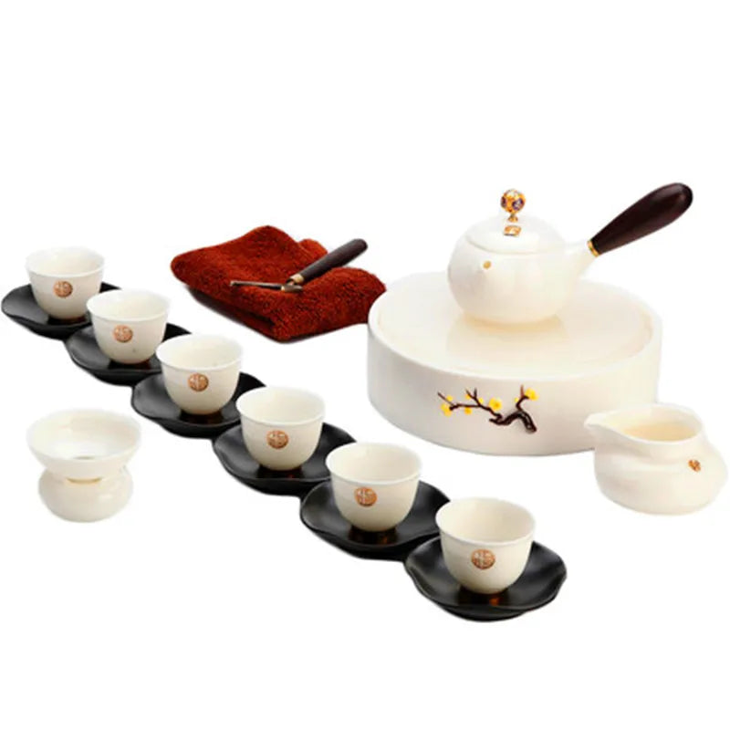 Jingdezhen White Porcelain Teaware Sets Exquisite Ceramic Teapot Kettles Tea Cup Chinese Kung Fu Tea Set Drinkware Free Shipping