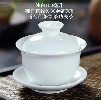 Jingdezhen-blue and white ceramic bowl, large gaiwan, eight treasure tea bowl, household cover